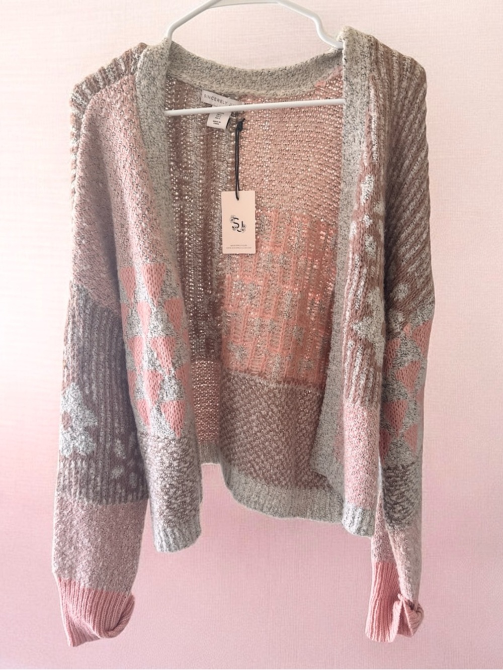 Sincerely Jules open front sweater cardigan women’s size large NWT